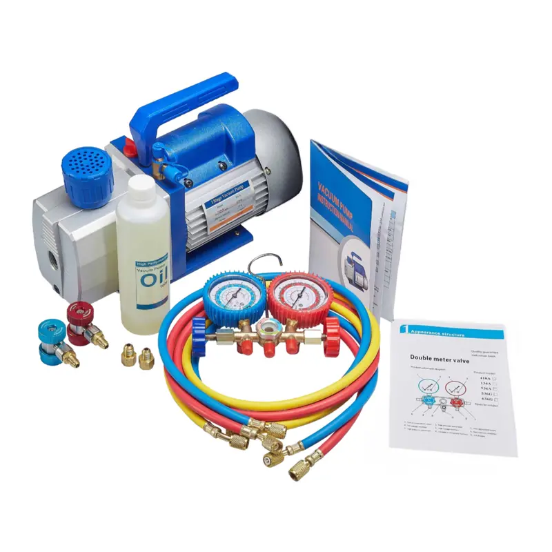 3 Cfm Dual-Range R410A Vacuum Pump With Manifold Gauge Kit – Hvac/Air Conditioning Service 1