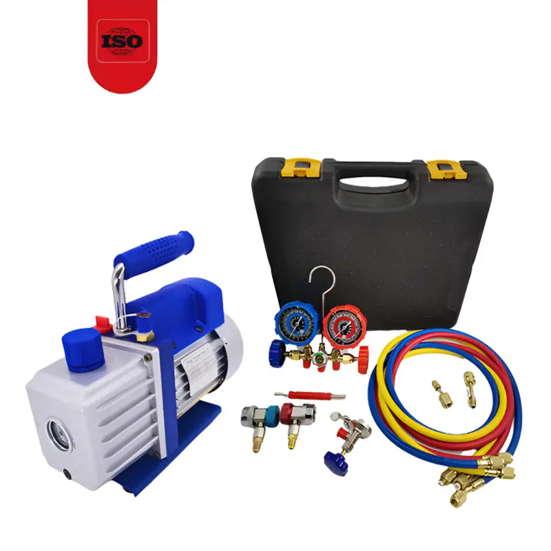 3 Cfm Hvac Vacuum Pump – 1/4 Hp Refrigerant Recovery & Charging Station With Dual-Range Manifold Gauge Set 1