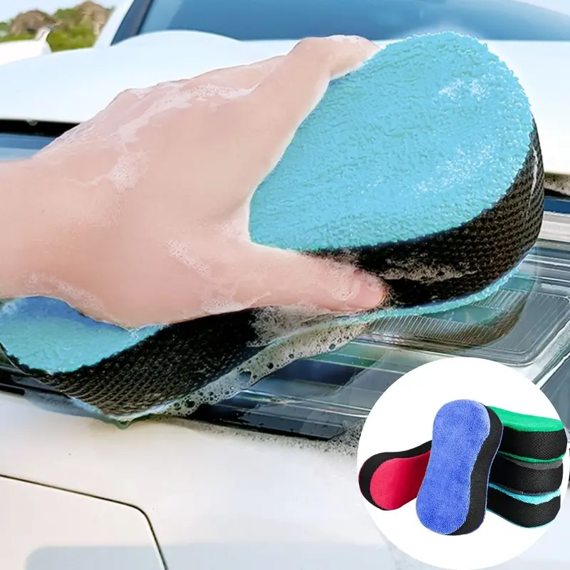 3-In-1 Automotive Wash Sponge – Dual-Texture Car Cleaning Pad (Assorted Colors) 1