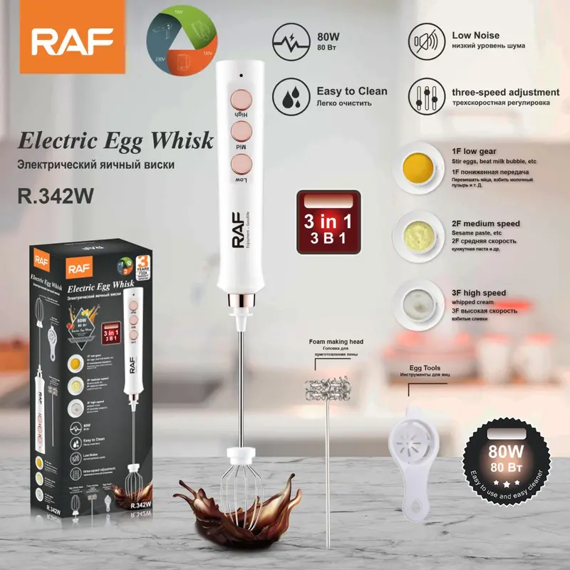 3-In-1 Usb Hand Blender – 80W Rechargeable Mixer, Milk Frother & Whisk With Interchangeable Attachments 1