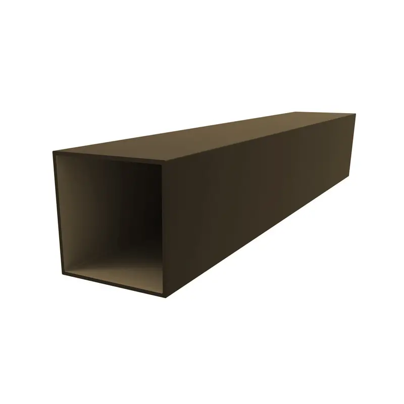3" × 3" Square Tube – 1.8 Mm Thick, 5.85 M Length, 15-Micron Bronze Anodized Finish 1