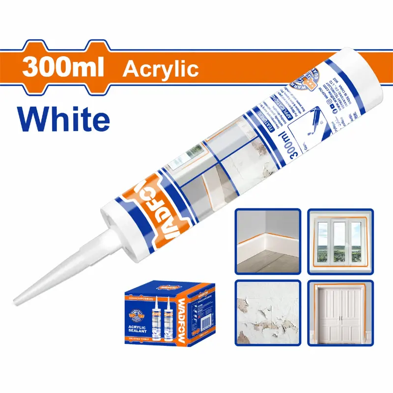 300Ml White Acrylic Sealant – Flexible Adhesive For Smooth & Porous Surfaces, Paintable After Curing 1