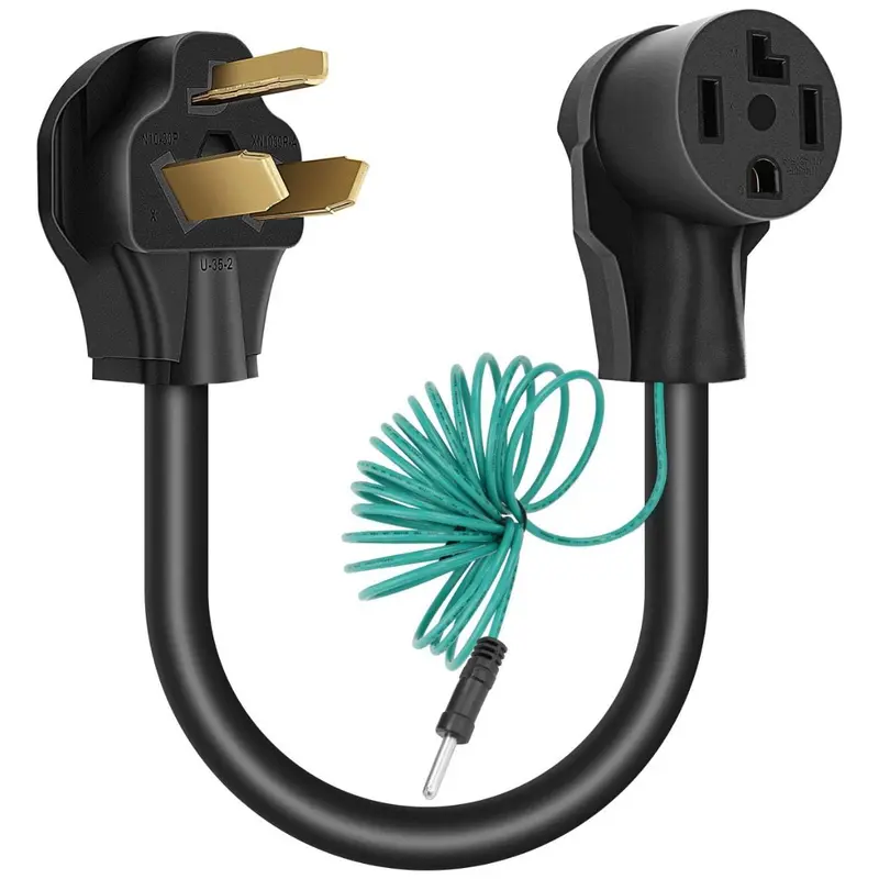 30A 125/250V Dryer Power Adapter – 3-Prong To 4-Prong Grounded Plug Converter With 7500W Max Load (10-30P To 14-30R) 1