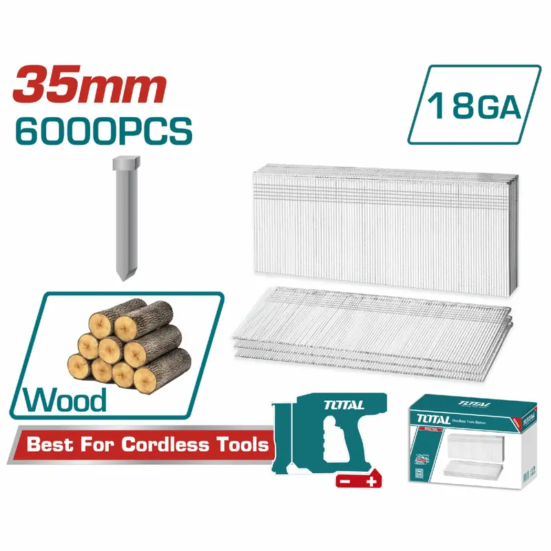 35Mm Brad Nails – 6,000-Pack, Compatible With Tcbnli3505 & Tcbnli3508 Nailers 1