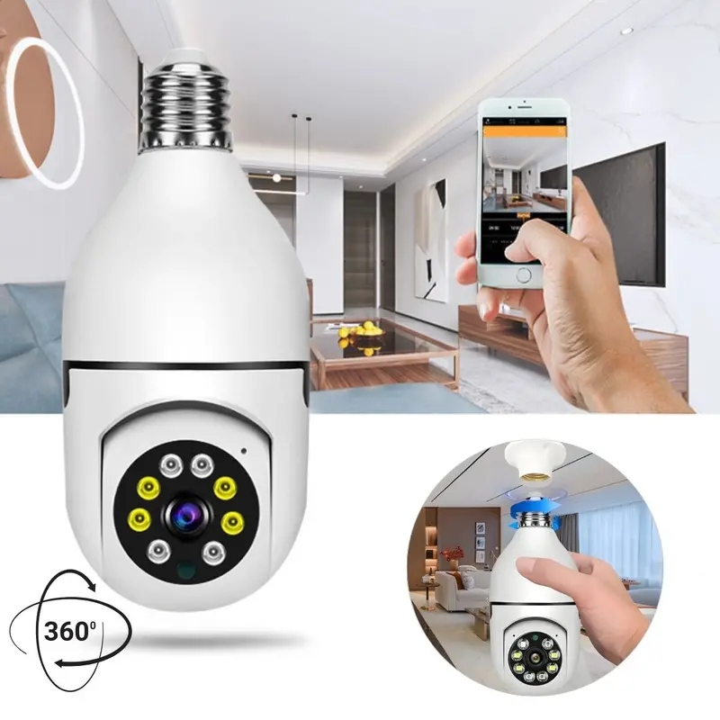 360° Wi-Fi Smart Security Camera With E27 Socket Mount – 3Mp Spotlight Cam Featuring Intelligent Tracking, Color Night Vision, And Built-In Ap 1