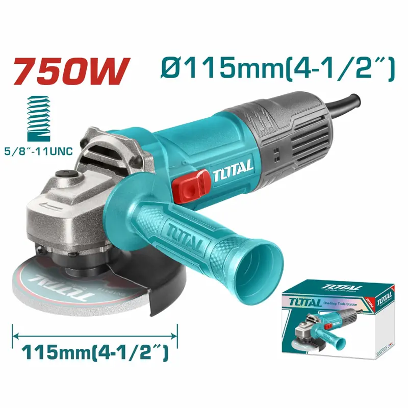 4.5-Inch Angle Grinder – 750W, 110–120V, 12000 Rpm, 5/8"–11 Unc Spindle 1