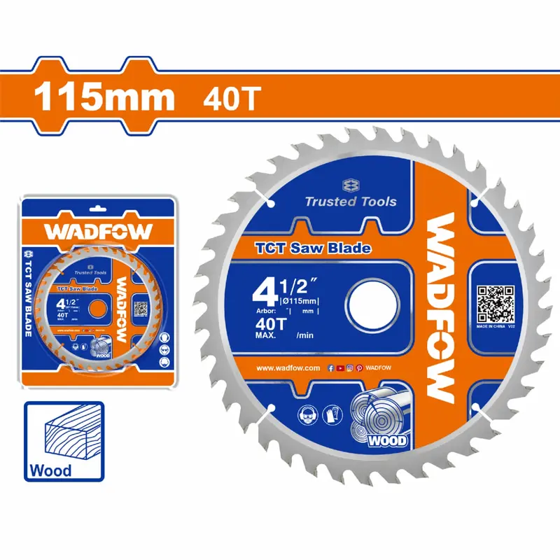 4.5-Inch Tct Wood Cutting Blade – 40 Tooth, 16Mm Arbor, Compatible With Circular Saws 1