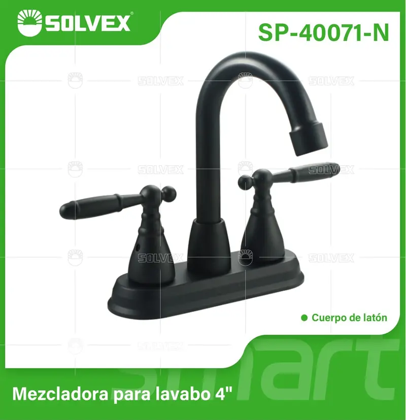 4" Black Lever-Mount Basin Faucet – Single-Hole Deck-Mount Mixer With Matte Black Spout And Trim 1