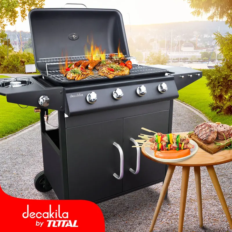 4-Burner Gas Grill – 13.9Kw Outdoor Bbq With Side Burner & Rotisserie 1