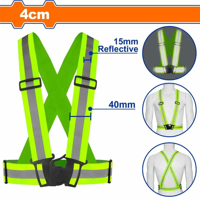 4 Cm Fluorescent Yellow Reflective Safety Tape – Adjustable Buckle Straps For High-Visibility Use 1