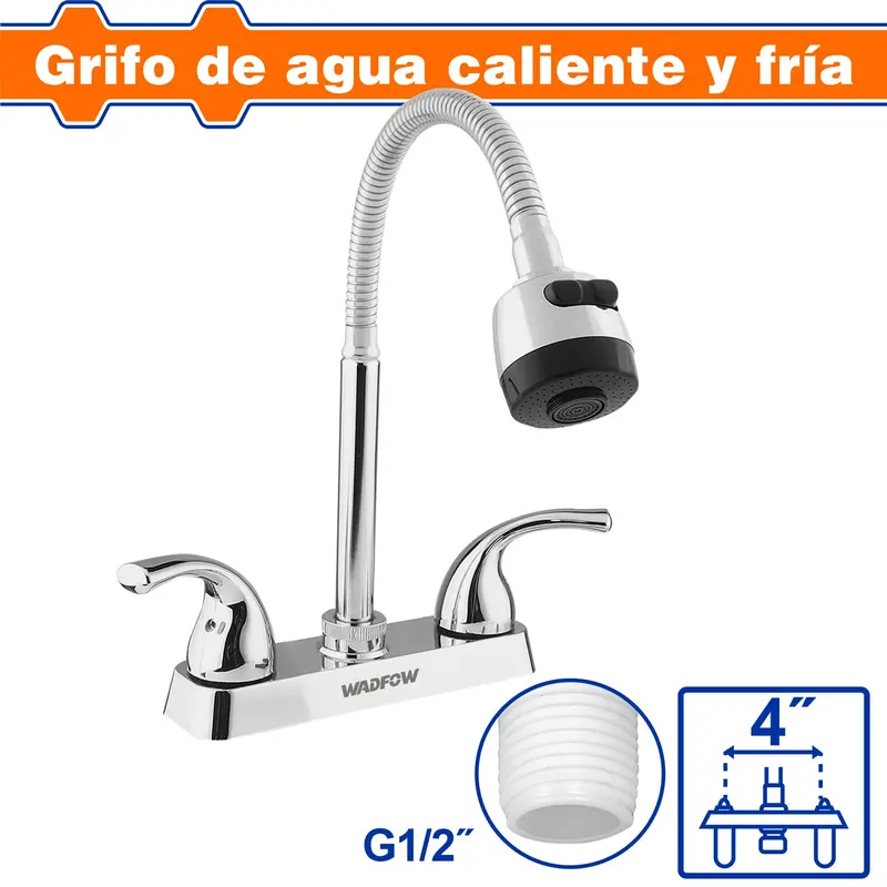 4" Flexible Basin Faucet – Abs Construction, Dual-Temp Operation, High-Arc Spout Design 1