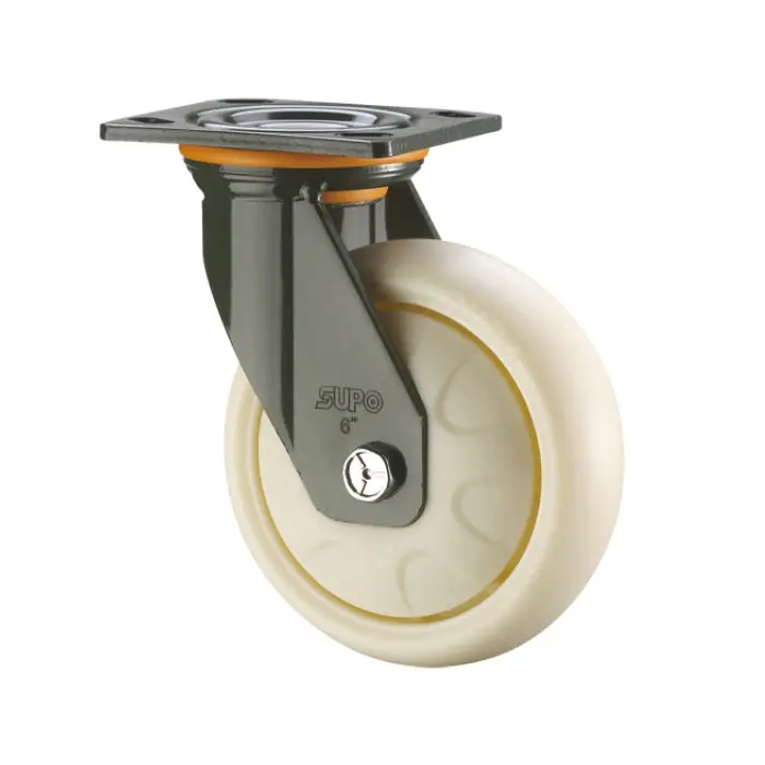 4-Inch (100 Mm) Heavy-Duty Hercules Swivel Castor – 280 Kg Load Capacity, White Polyolefin Tread 1