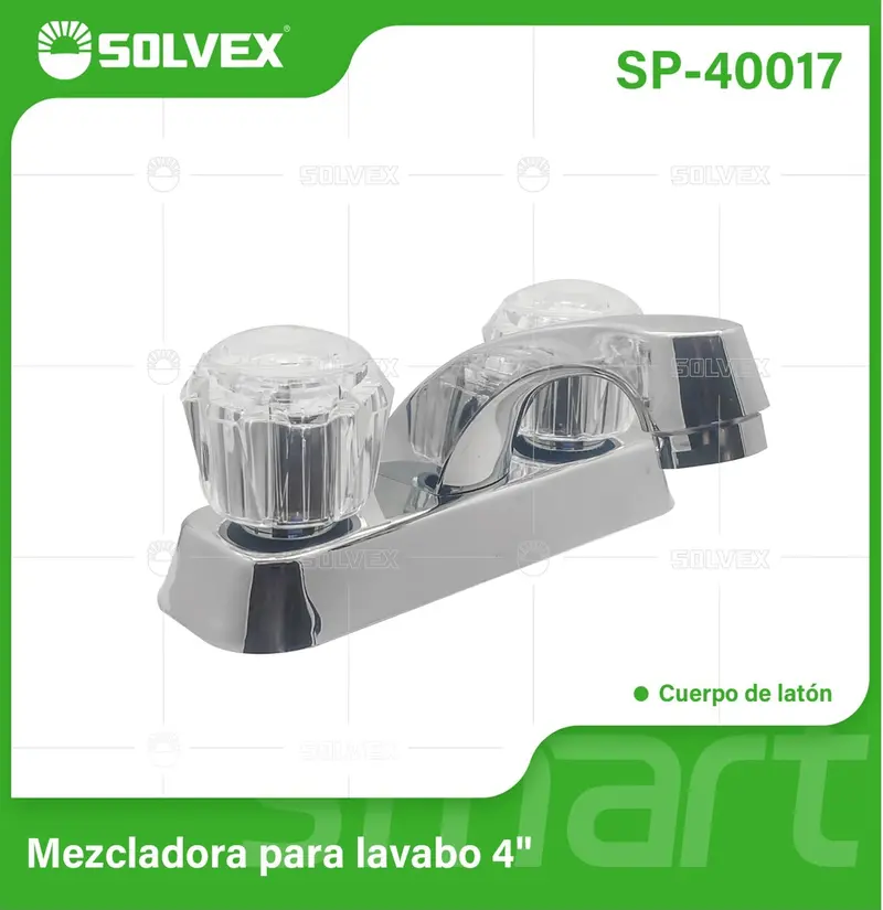 4-Inch Bathroom Faucet With Cover And Acrylic Lever Handles – Dual-Temperature Chrome Mixer Tap 1