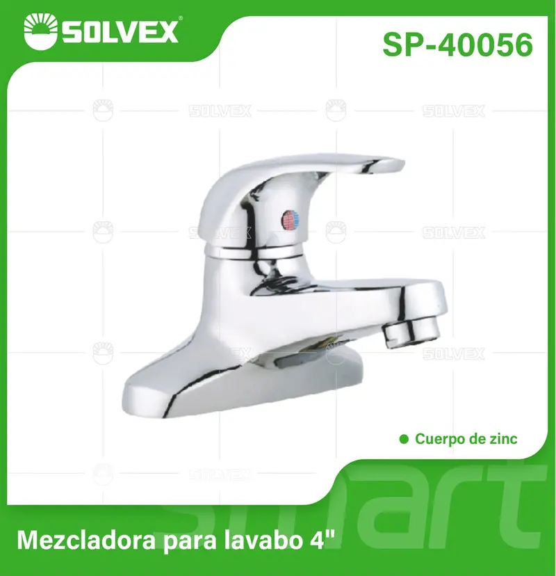 4-Inch Chrome Bathroom Mixer Faucet With Ceramic Cartridge And Dual-Temperature Control 1