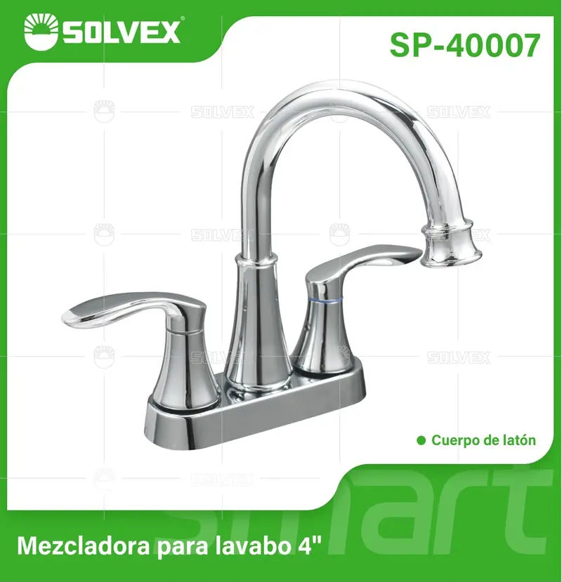 4-Inch Lever-Handle Bathroom Faucet With Deck Plate – Dual-Temperature Chrome Mixer With Acrylic Controls 1
