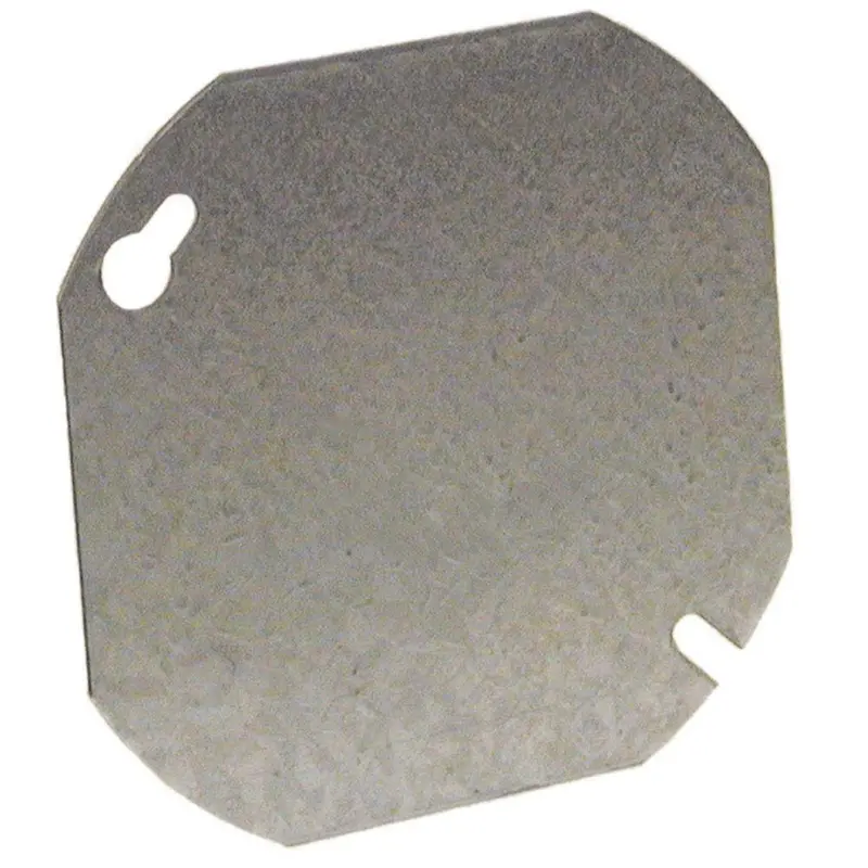 4-Inch Octagonal Blind Metal Cover Plate With 1/2-Inch Knockout For Electrical Box, Screws Not Included 1