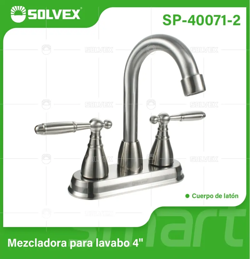4-Inch Satin-Finish Bathroom Faucet Set: Single-Hole Widespread Mixer With Lever Handles And Decorative Cover Plate 1