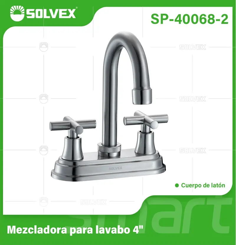 4-Inch Satin-Finish Swivel Spout Bathroom Faucet With Cross Handles And Cover Plate 1