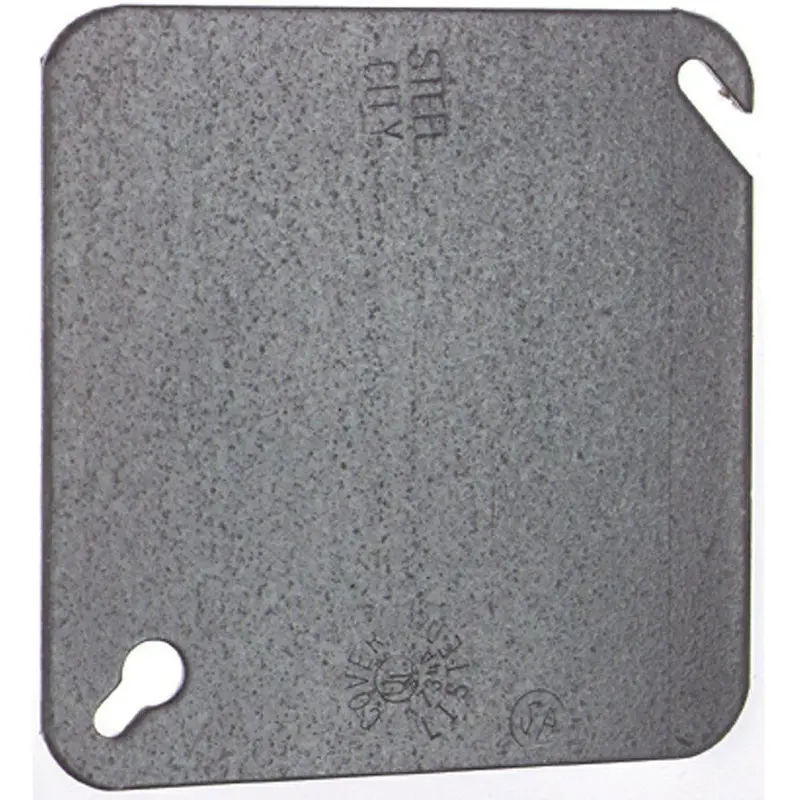 4-Inch Square Blind Metal Cover Plate For Electrical Box, Screws Not Included 1