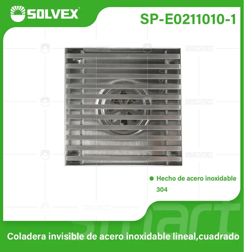 4-Inch Square Shower Floor Drain – 10X10Cm Brushed Stainless Steel 1