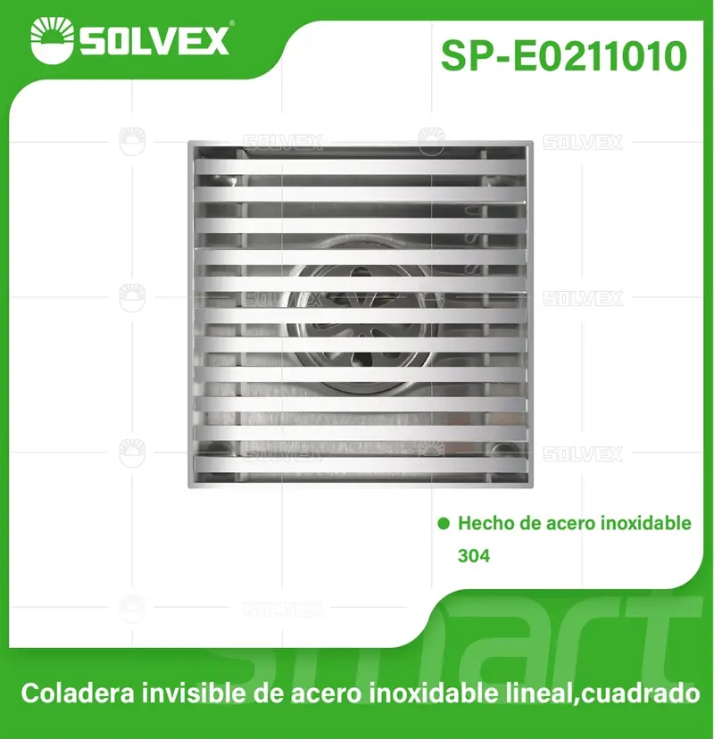 4-Inch Square Shower Floor Drain – 10X10Cm Polished Chrome Stainless Steel 1