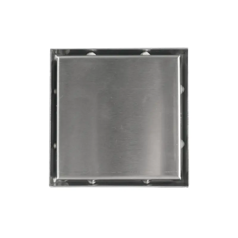 4-Inch Square Shower Floor Drain In Brushed Stainless Steel (10×10 Cm) 2
