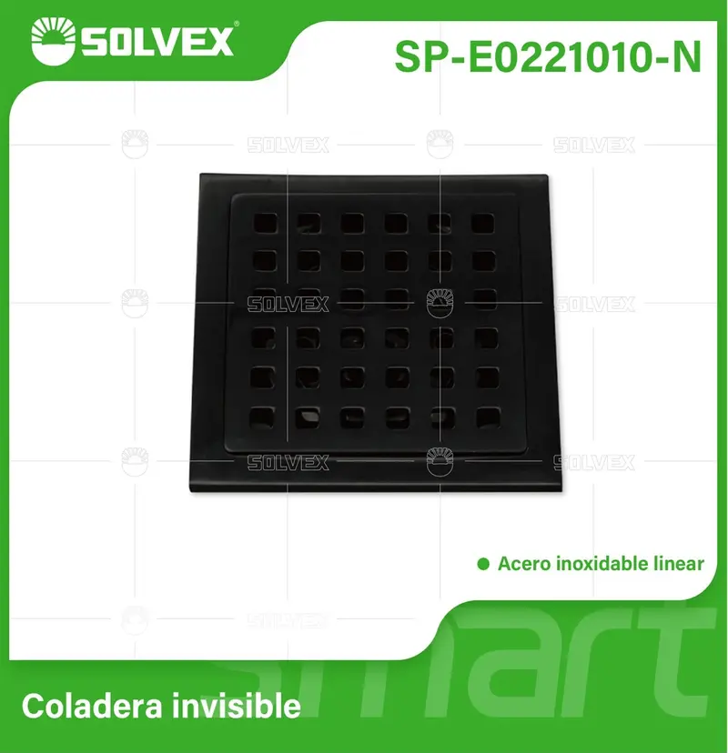 4-Inch Square Shower Floor Drain In Matte Black Stainless Steel (10×10 Cm) 1