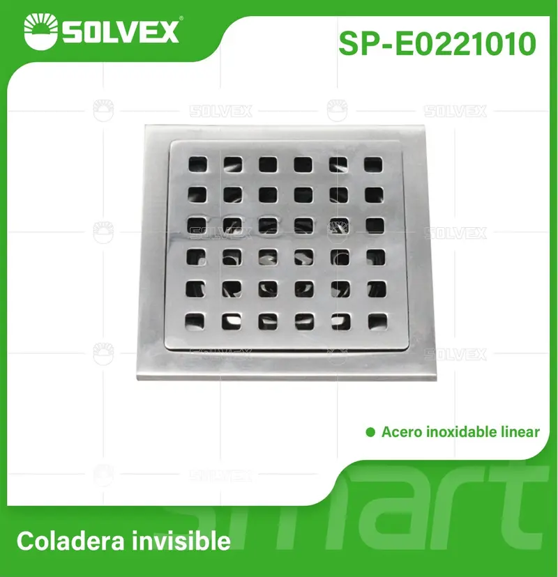 4-Inch Square Shower Floor Drain In Polished Stainless Steel (10×10 Cm) 1