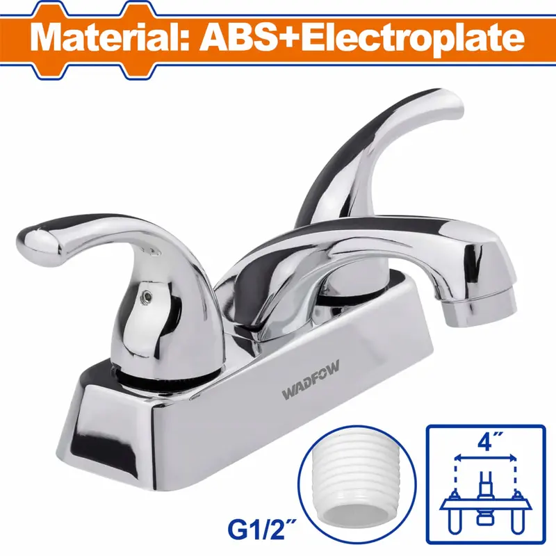 4" Lever-Handle Basin Mixer Tap – Cold & Hot Water Control, Decorative Cover Included 1