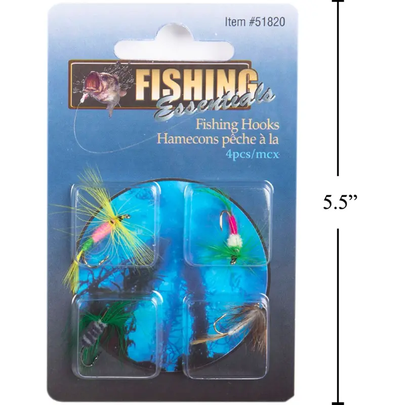 4-Pack Fly Fishing Hooks – Premium Stainless Steel, Assorted Sizes 1