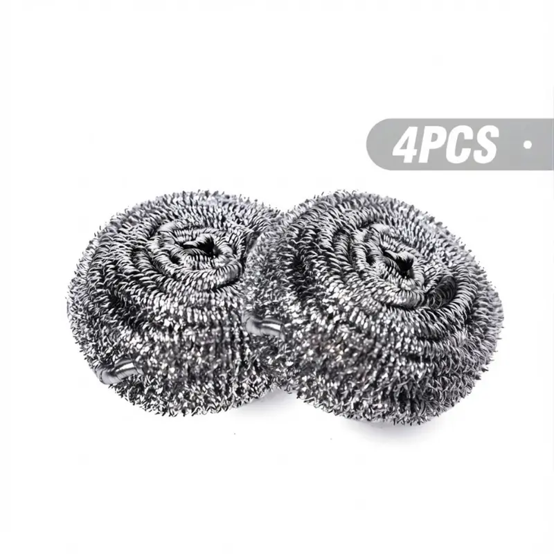 4-Pack Stainless Steel Scouring Pads – 20G Premium Abrasive Steel Wool For Tough Grime Removal 1
