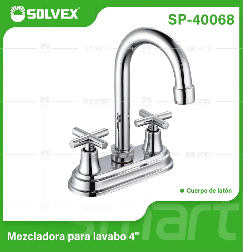 4" Two-Handle Bathroom Faucet With Cover Plate – Rotating Spout With Separate Hot/Cold Controls 1