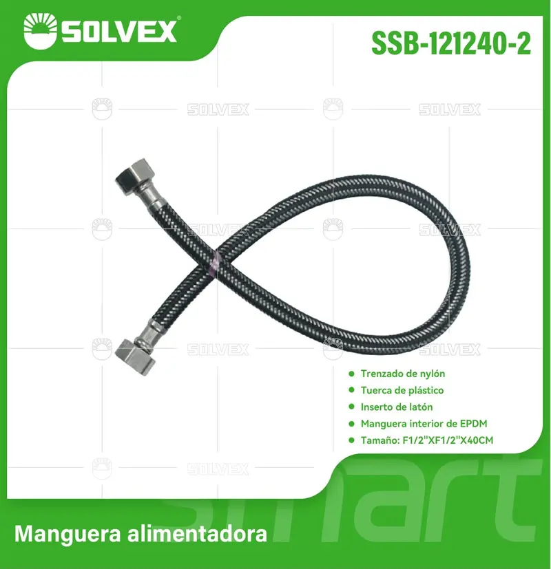 40Cm Braided Stainless Steel Supply Hose With 1/2" Male Threaded Fittings 1