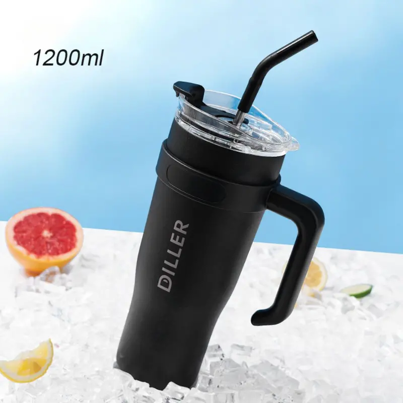 40Oz Vacuum Insulated Thermos – Black Stainless Steel Double-Wall Tumbler 1
