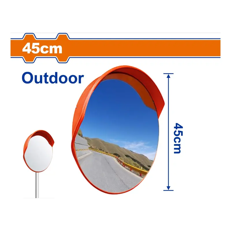 45 Cm (17.7") Outdoor Convex Safety Mirror – Wide-Angle Blind Spot Reduction 1
