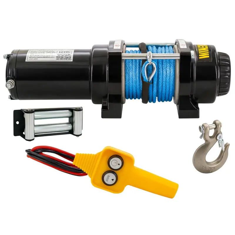 4500 Lb Electric Winch (12V) – Blue Synthetic Rope Winch Kit For Atvs, Utvs, And Trailers 1