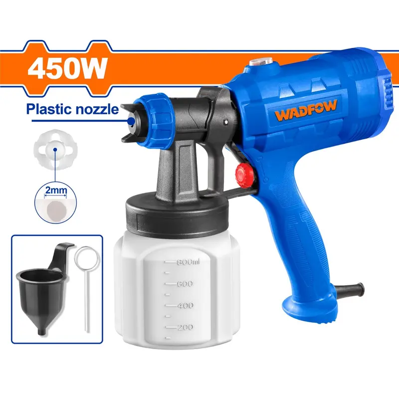 450W Airless Spray Gun For Paint – 800 Ml Tank, 110–120 V, 50/60 Hz, Max Viscosity 100 Din-S 1