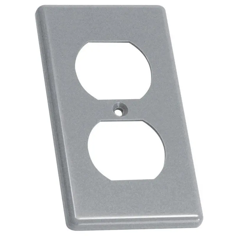 4X2 Metal Cover Plate For Electrical Box – Duplex Receptacle Cutout, Screws Not Included 1
