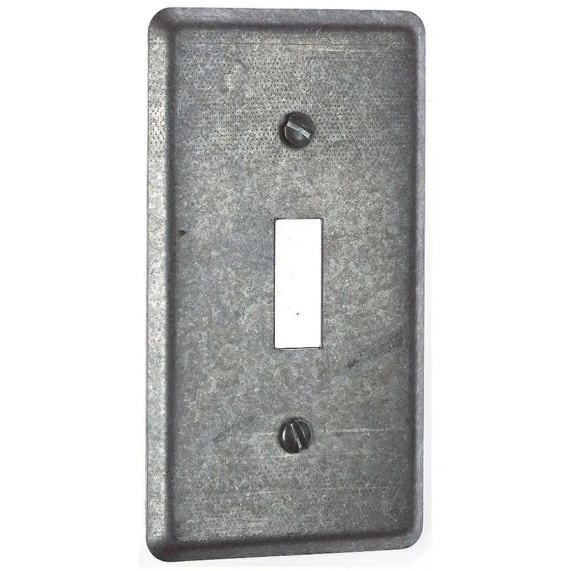 4X2 Metal Cover Plate For Electrical Box – Single-Pole Switch Cutout, Screws Not Included 1