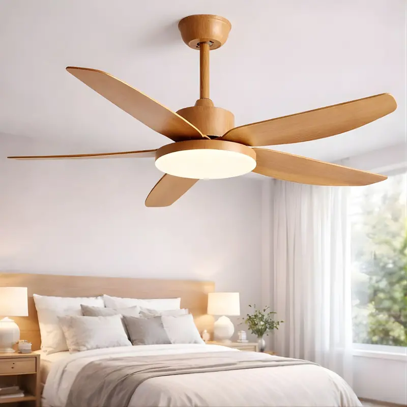 5-Blade 60W Ceiling Fan With Dimmable Led Light And Remote Control – 46-Inch Wood-Finish Model 1