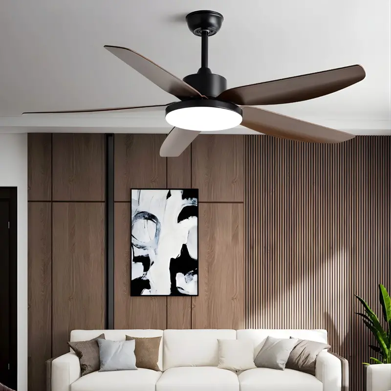 5-Blade 60W Ceiling Fan With Dimmable Led Light And Remote Control – 56-Inch Gray Model 1