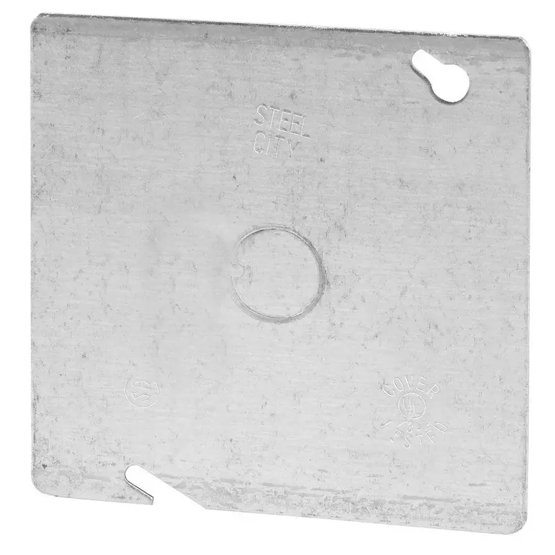5-Inch Square Blind Metal Cover Plate For Electrical Box, Screws Not Included 1