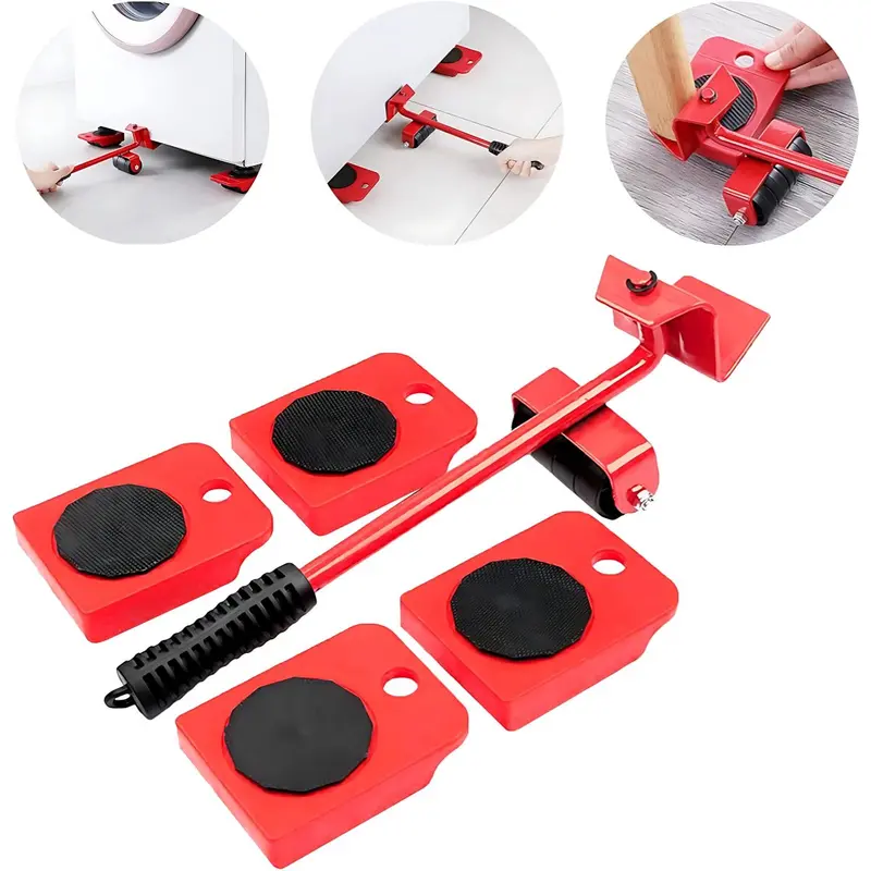 5-Piece Furniture Lifting & Moving Kit – Lever-Style Transport System With 360° Swivel Casters 1