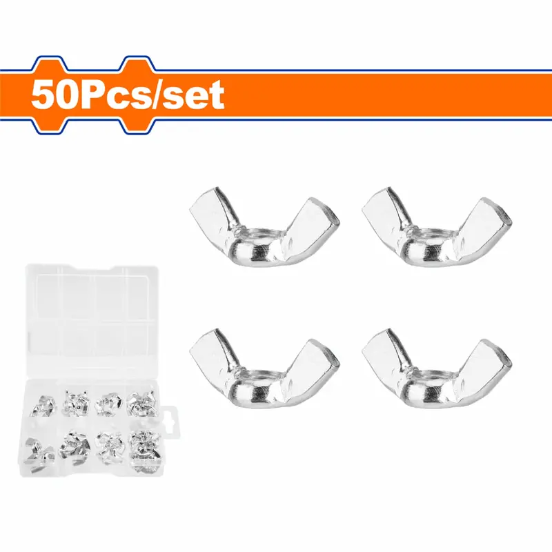 50-Piece Butterfly Nut Assortment – M4 To M10, Zinc-Plated Carbon Steel, Bulk Hardware Kit 1