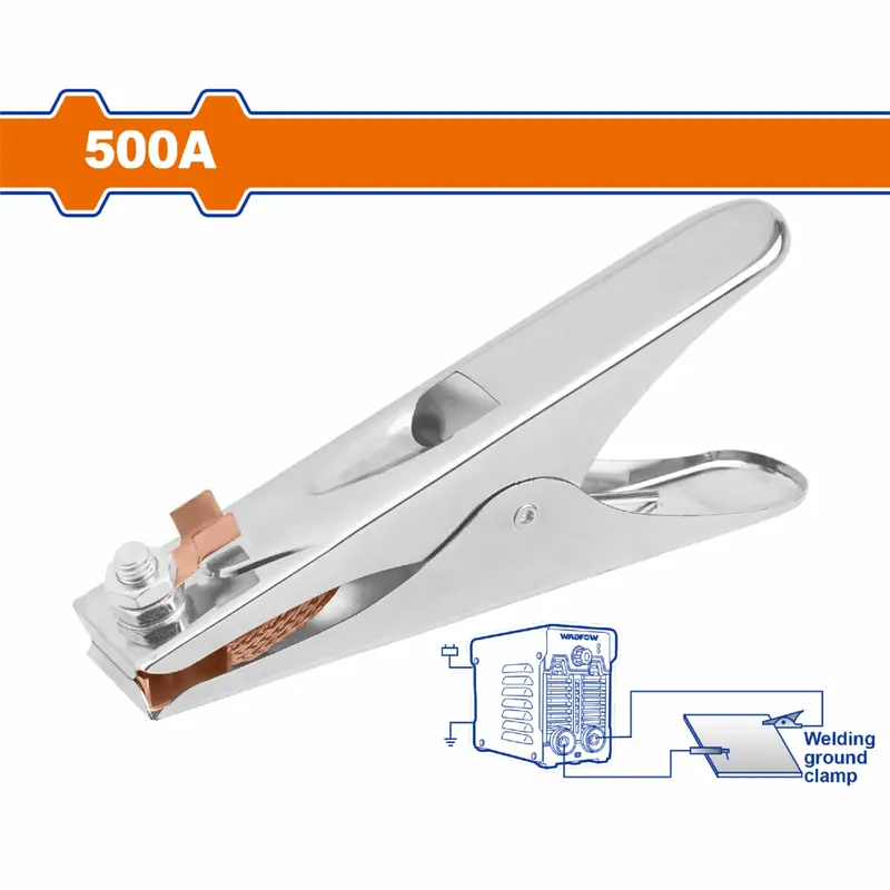 500A Earth Clamp For Welding – 75 Mm Max Jaw Opening, 205 Mm Overall Length 1
