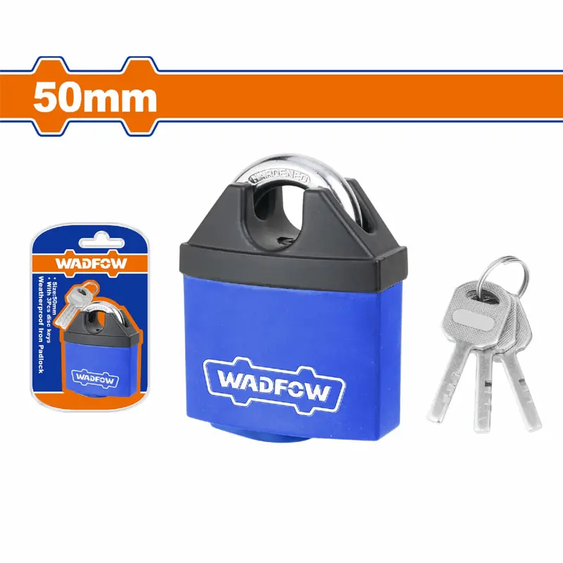 50Mm Weather-Resistant Iron Padlock – Nylon-Coated Body, Includes 3 Keys 1