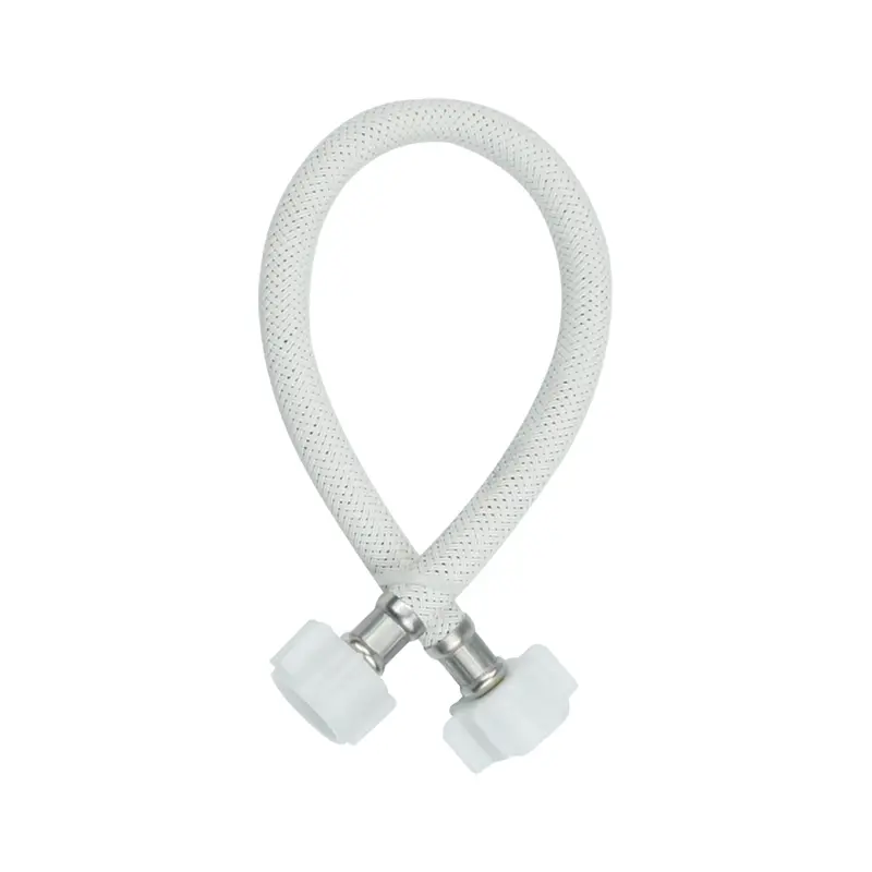55-Cm Braided Nylon Supply Hose: Reinforced Flexible Connector With Plastic Hex Nuts (1/2" Fip X 1/2" Fip) 2