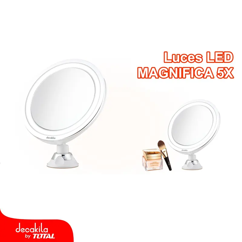 5X Led Makeup Mirror With Built-In Lighting – Battery-Free Design (Requires 3 Aaa Batteries, Not Included) 1