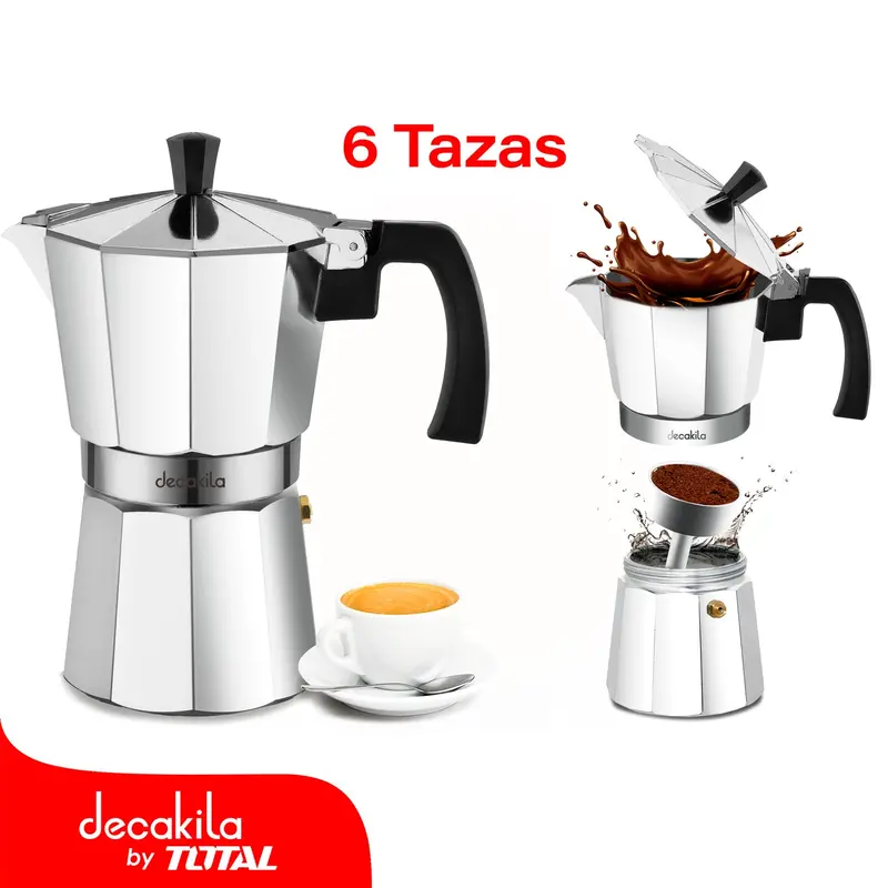 6-Cup Stovetop Moka Pot – Heat-Resistant Handle & Drip-Free Spout 1
