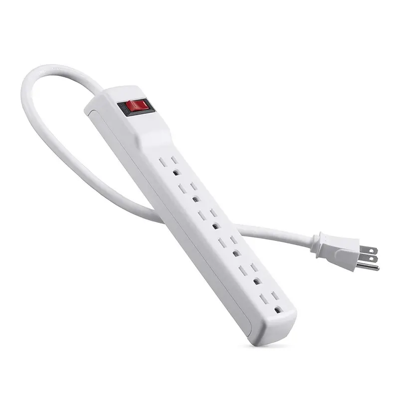 6-Outlet Polarized Power Strip – Nema 5-15P, 125V~60Hz, 2-Foot Cord 1